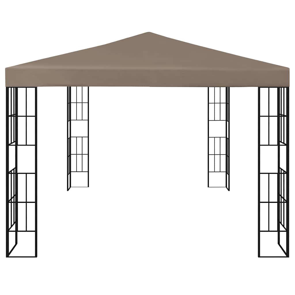 Paviljong med LED-lysslynge 4x3 m gråbrun