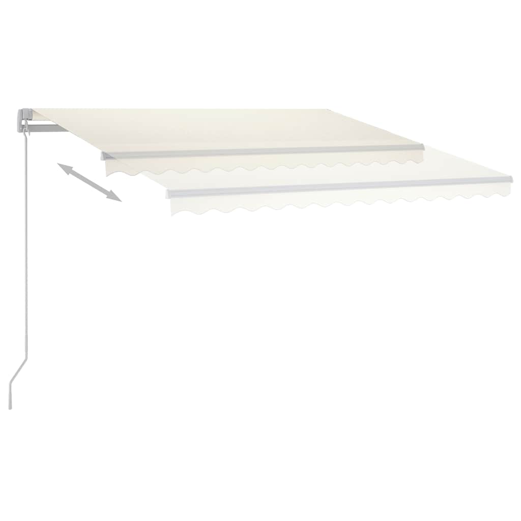 Frittstående manuell uttrekkbar markise 300x250 cm kremhvit