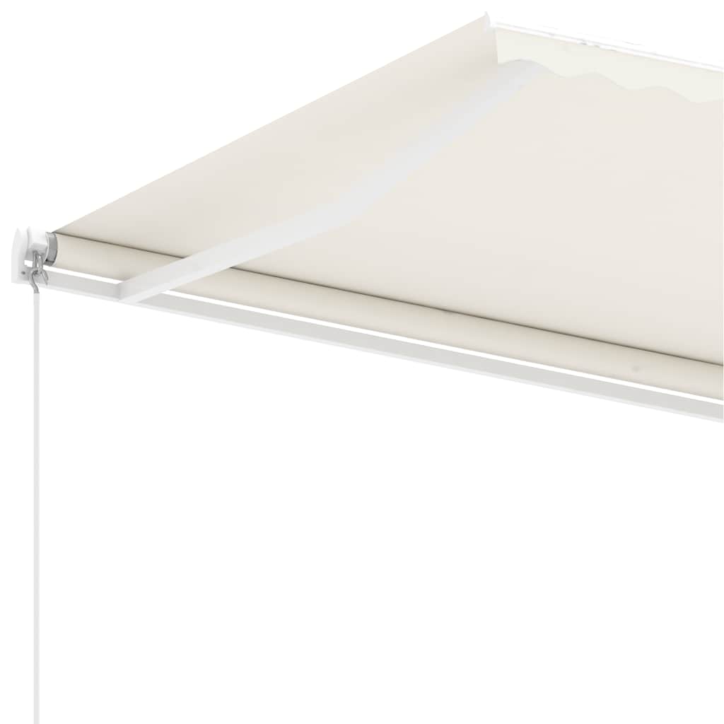 Frittstående manuell uttrekkbar markise 300x250 cm kremhvit
