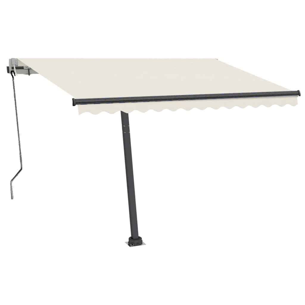 Automatisk markise med LED og vindsensor 300x250 cm kremhvit