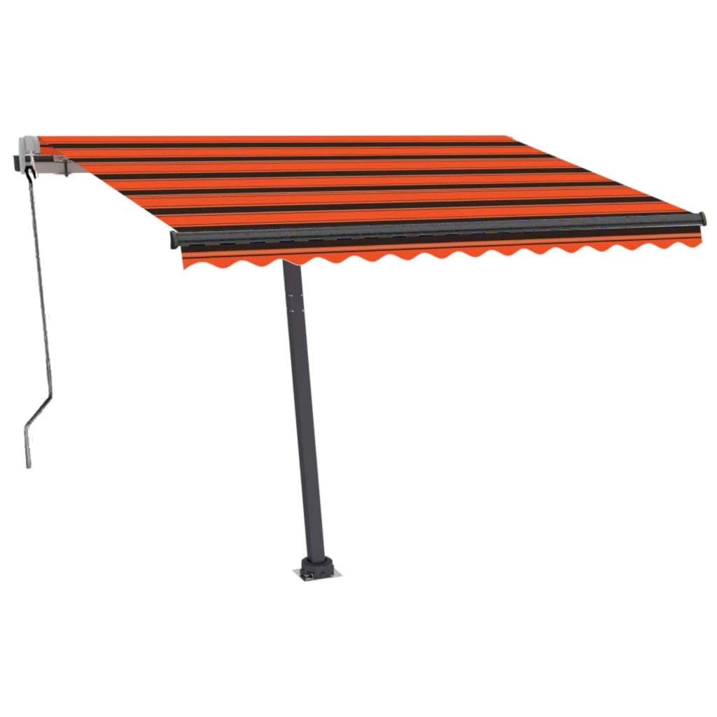 Automatisk markise med LED og vindsensor 300x250cm oransje/brun