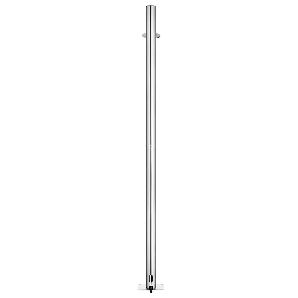 Hagedusj med grått dusjbrett 220 cm rustfritt stål