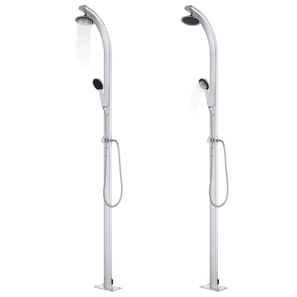 Hagedusj med brunt dusjbrett 220 cm aluminium