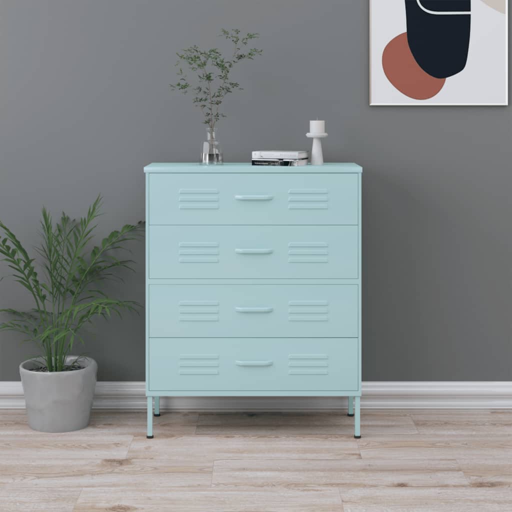Kommode Myntegrønn 80X35X101,5 Cm Stål