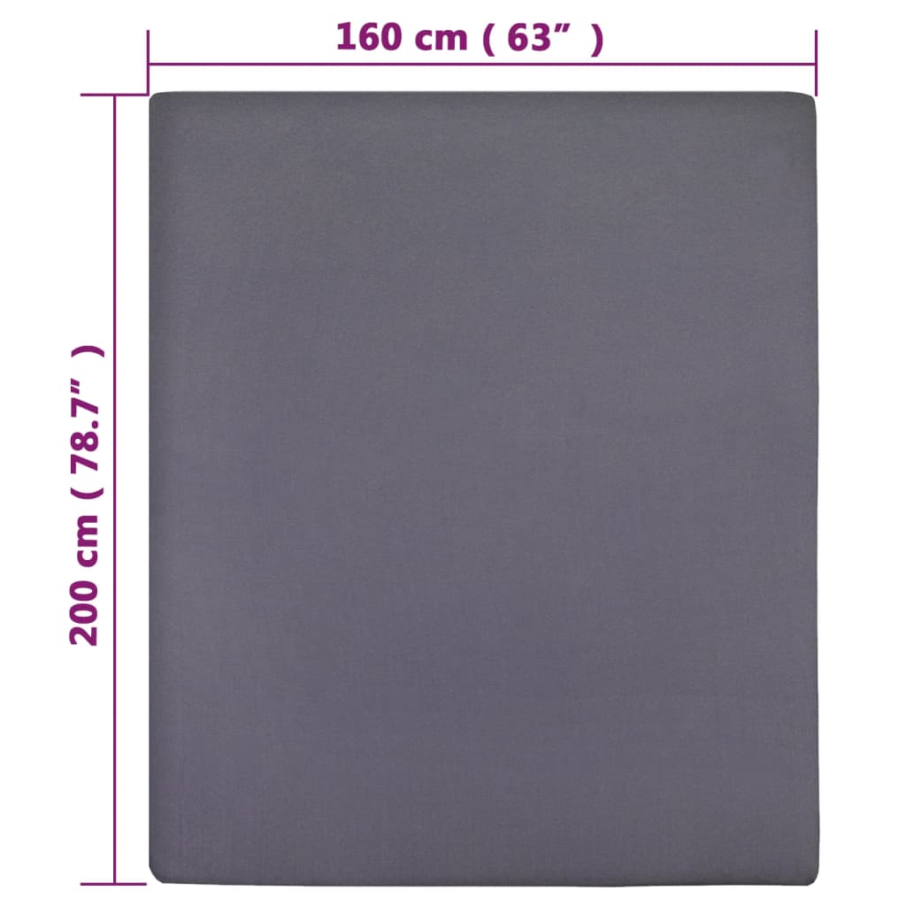 Jerseylaken antrasitt 160x200 cm bomull