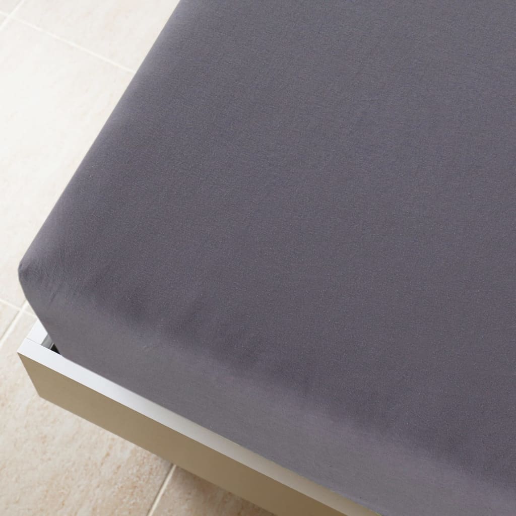 Jerseylaken 2 stk antrasitt 160x200 cm bomull