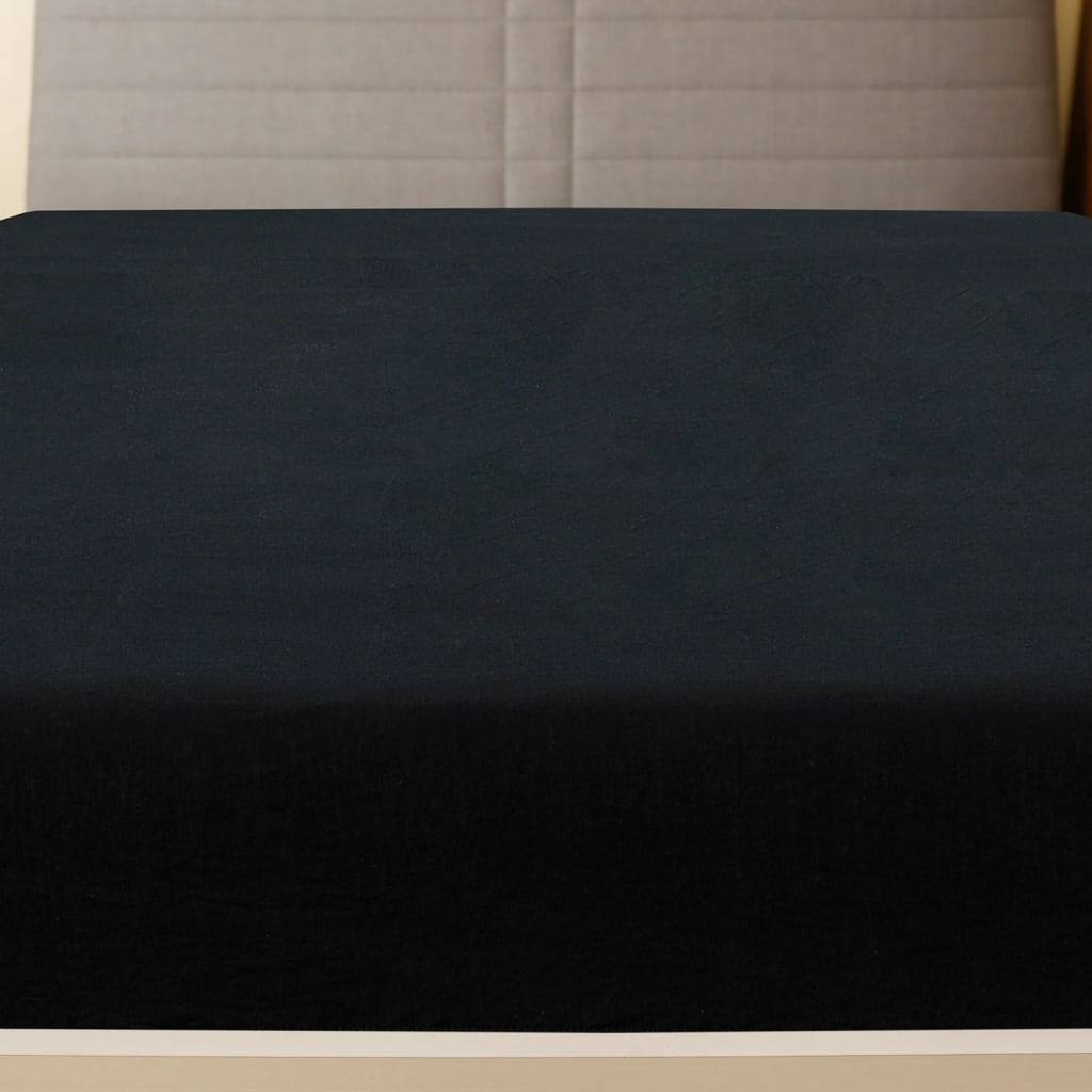 Jerseylaken 2 stk svart 90x200 cm bomull