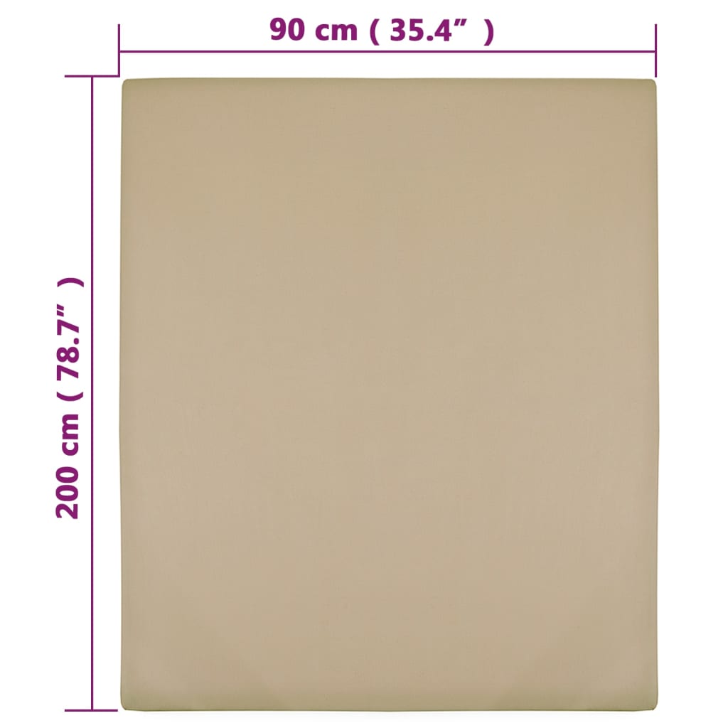 Jerseylaken gråbrun 90x200 cm bomull