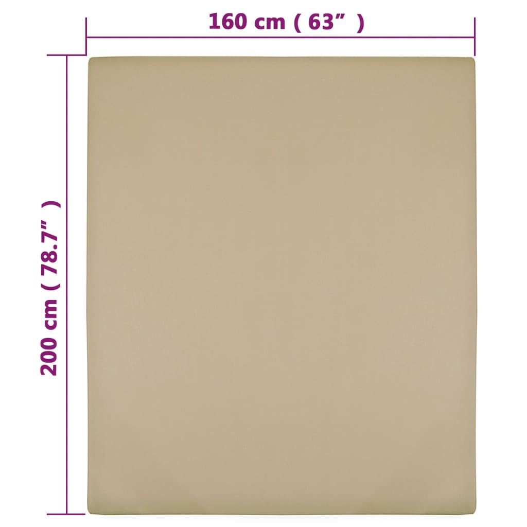 Jerseylaken gråbrun 160x200 cm bomull