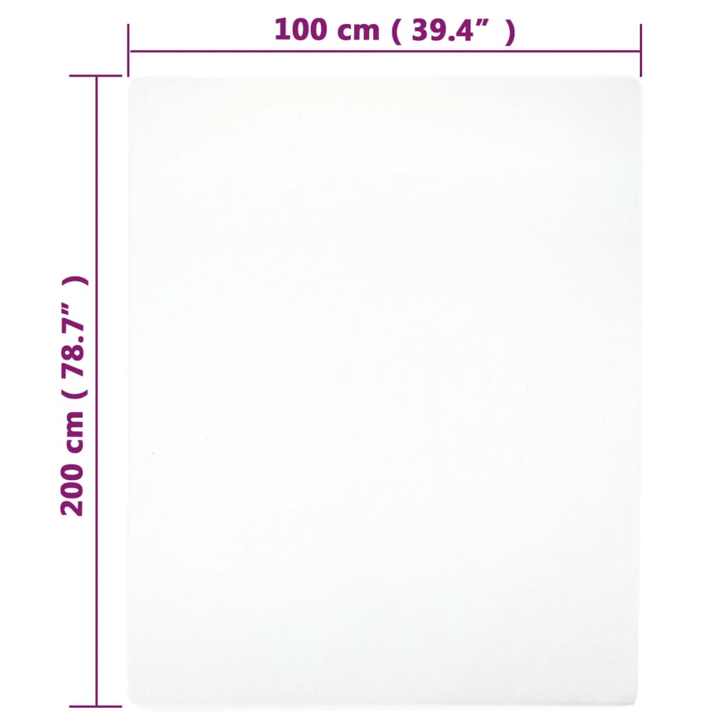 Jerseylaken hvit 100x200 cm bomull