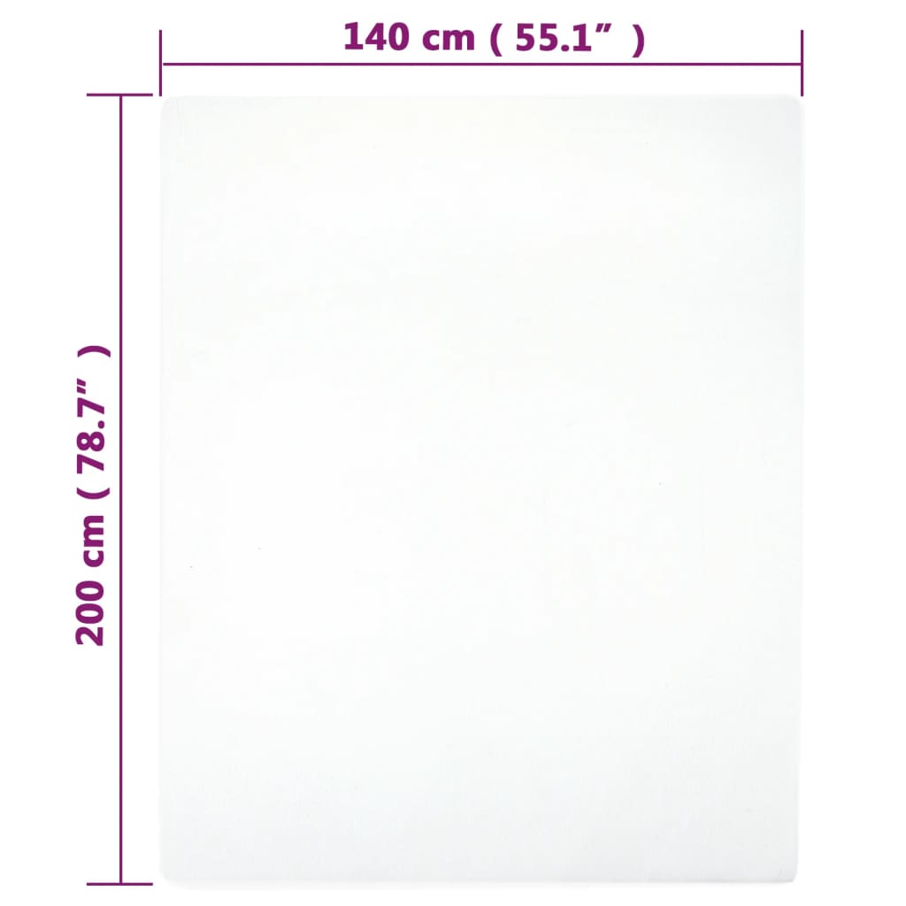 Jerseylaken hvit 140x200 cm bomull