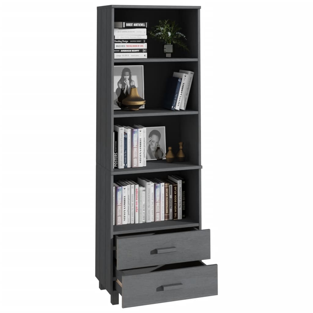 Highboard Hamar Mørkegrå 60X35X180 Cm Heltre Furu