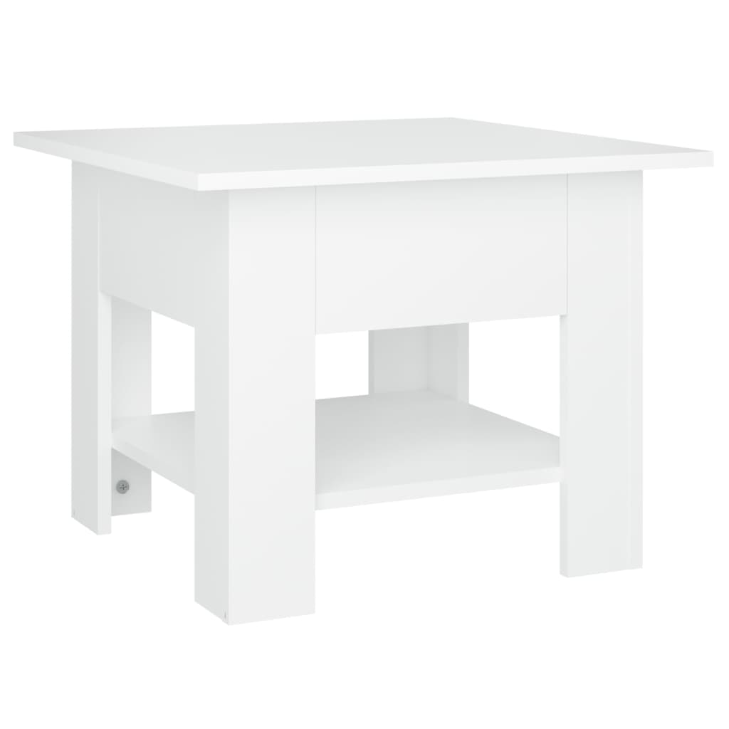 Salongbord høyglans hvit 55x55x42 cm konstruert tre