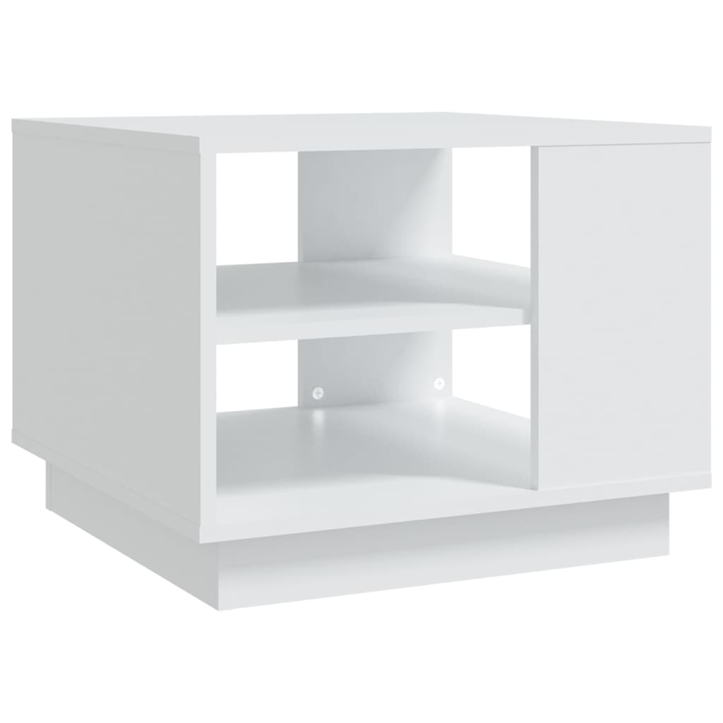 Salongbord hvit 55x55x43 cm konstruert tre