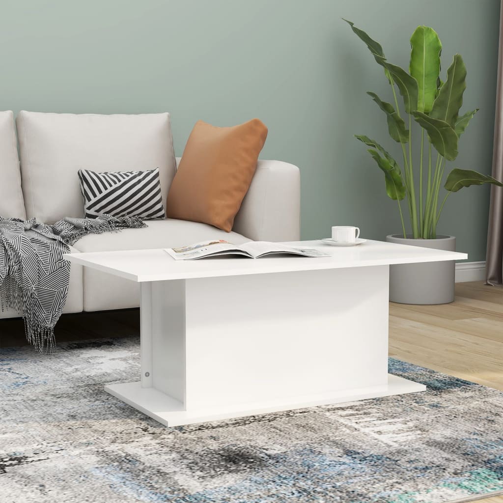 Salongbord hvit 102x55,5x40 cm konstruert tre