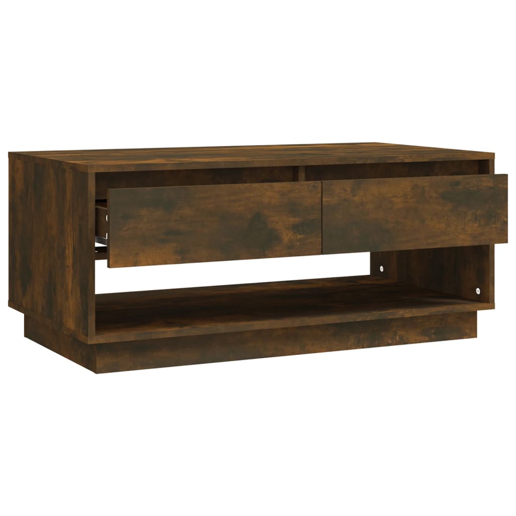 Salongbord røkt eik 102,5x55x44 cm konstruert tre