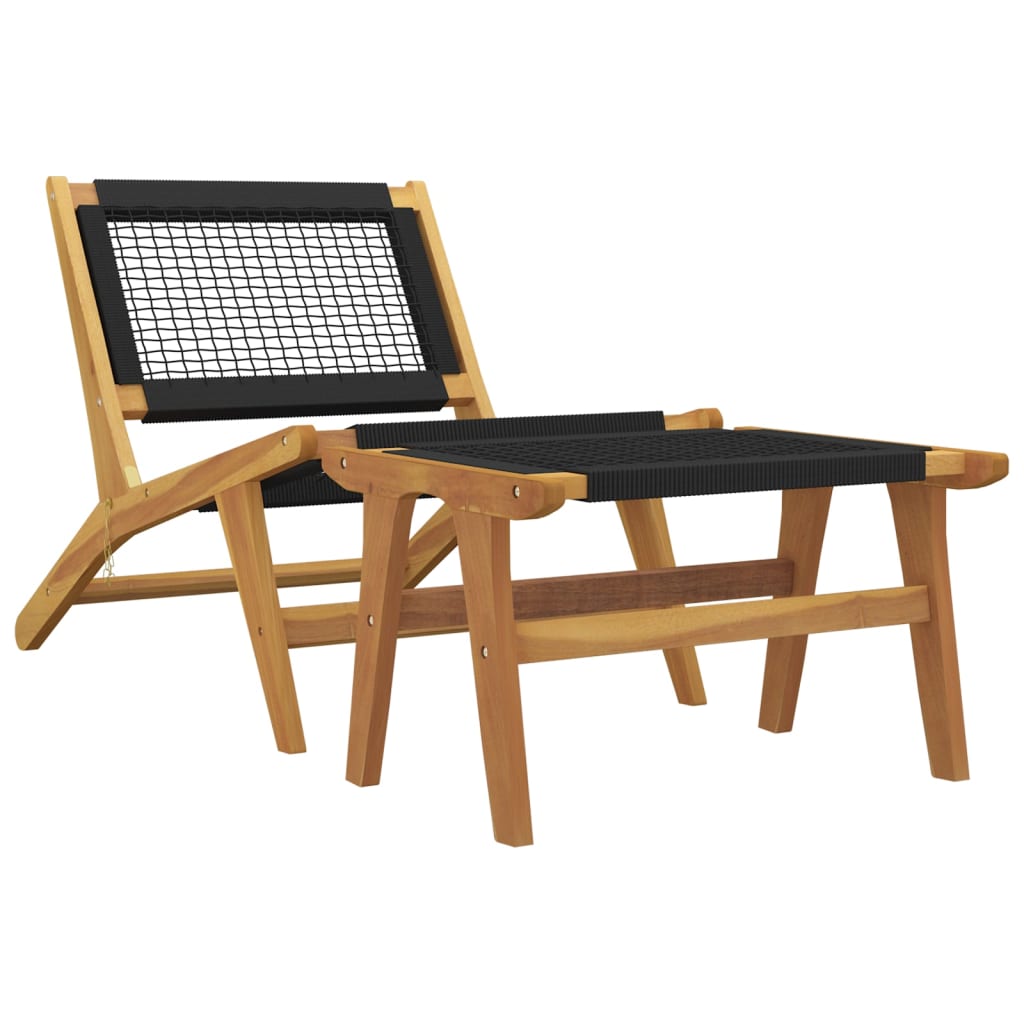 Hagestol med fotstøtte heltre teak og polyester