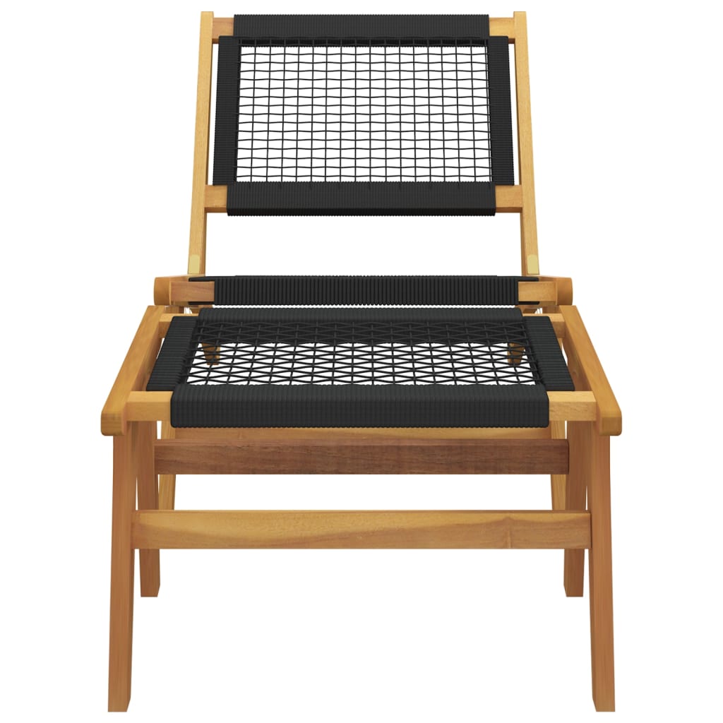 Hagestol med fotstøtte heltre teak og polyester