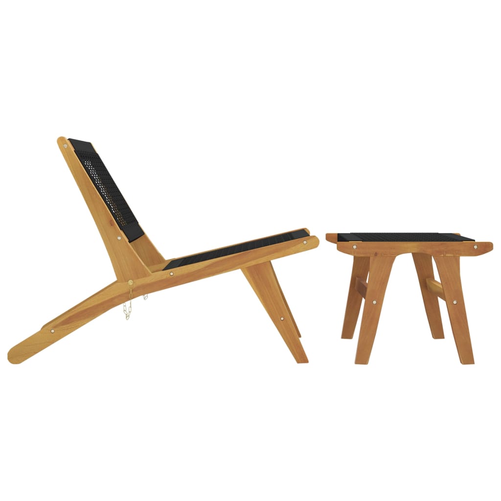 Hagestol med fotstøtte heltre teak og polyester