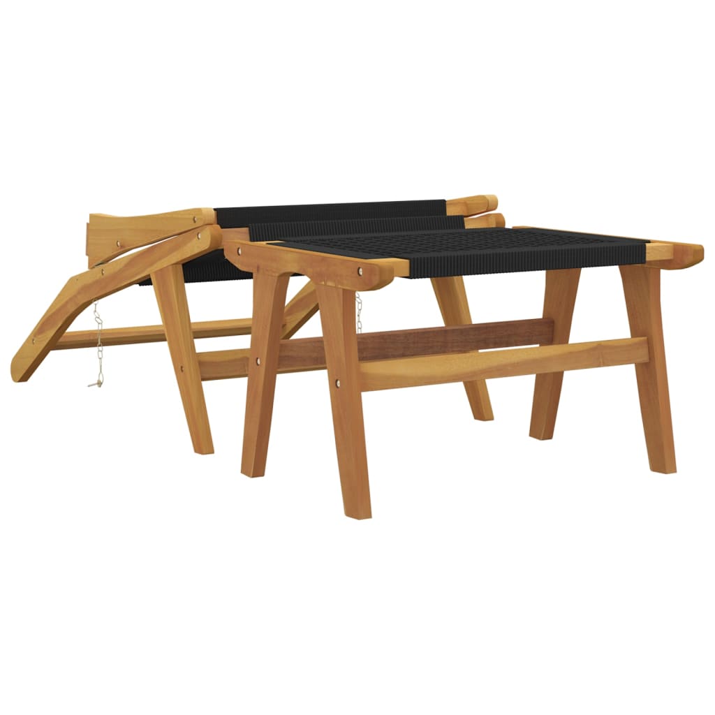 Hagestol med fotstøtte heltre teak og polyester