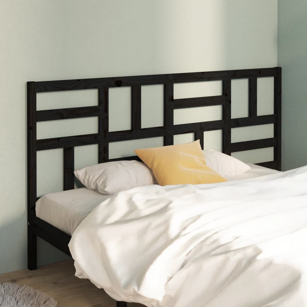 Sengegavl Svart 206X4X104 Cm Heltre Furu