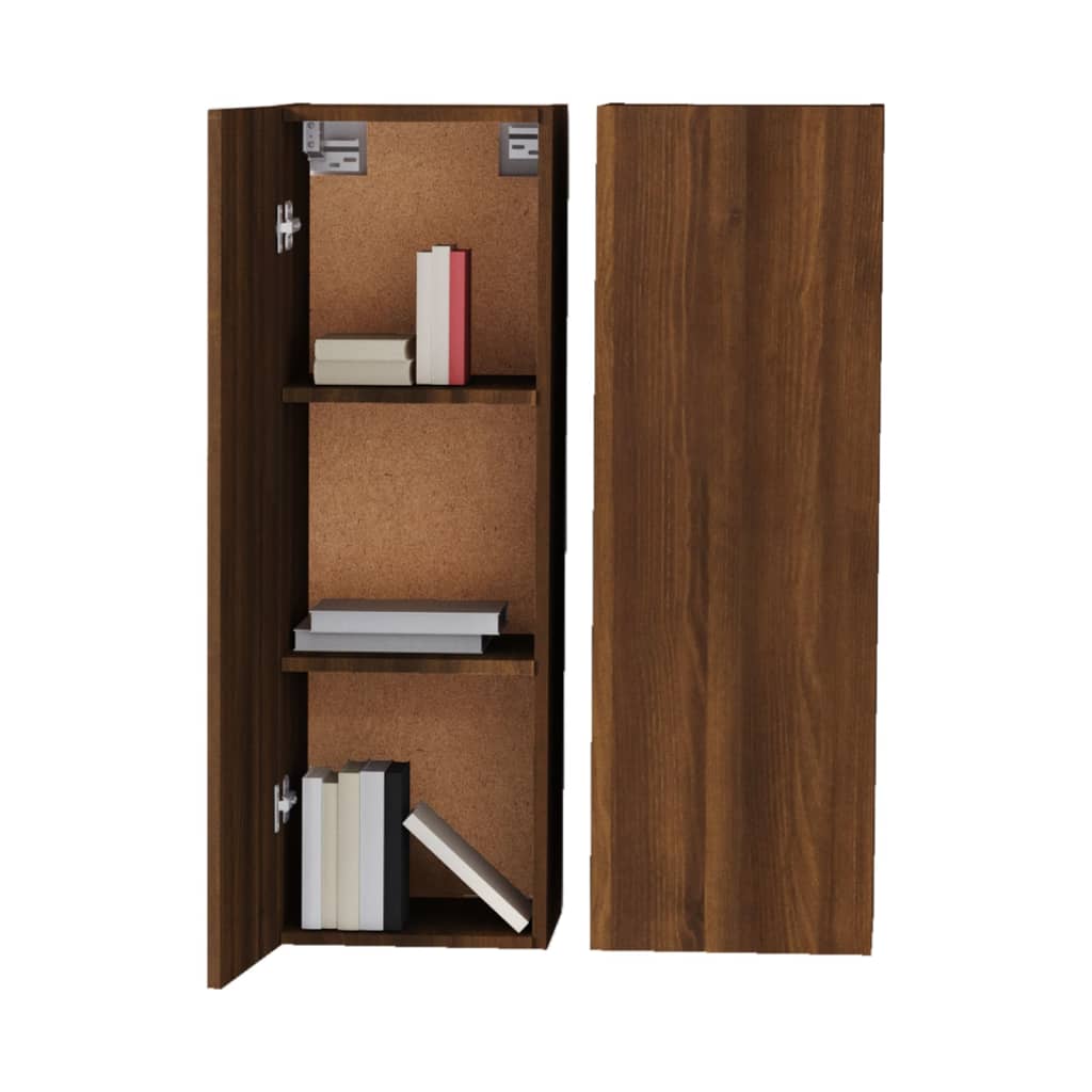 Tv-Benker 2 Stk Brun Eik 30,5X30X90 Cm Konstruert Tre
