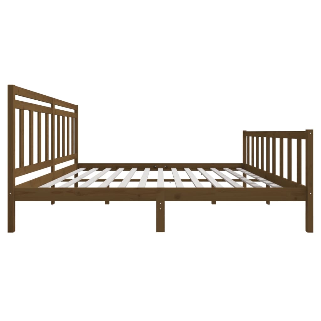 Sengeramme honningbrun heltre 200x200 cm