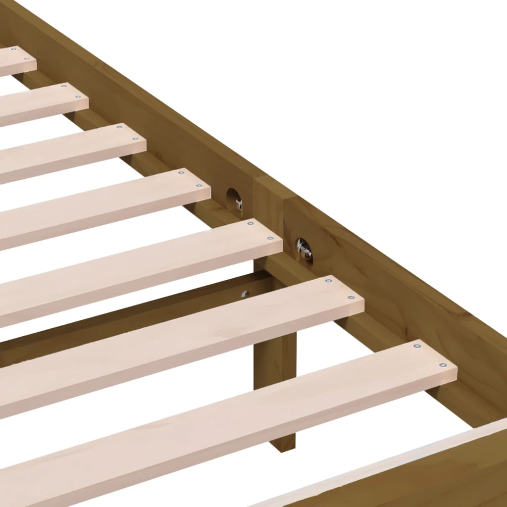 Sengeramme honningbrun heltre 200x200 cm