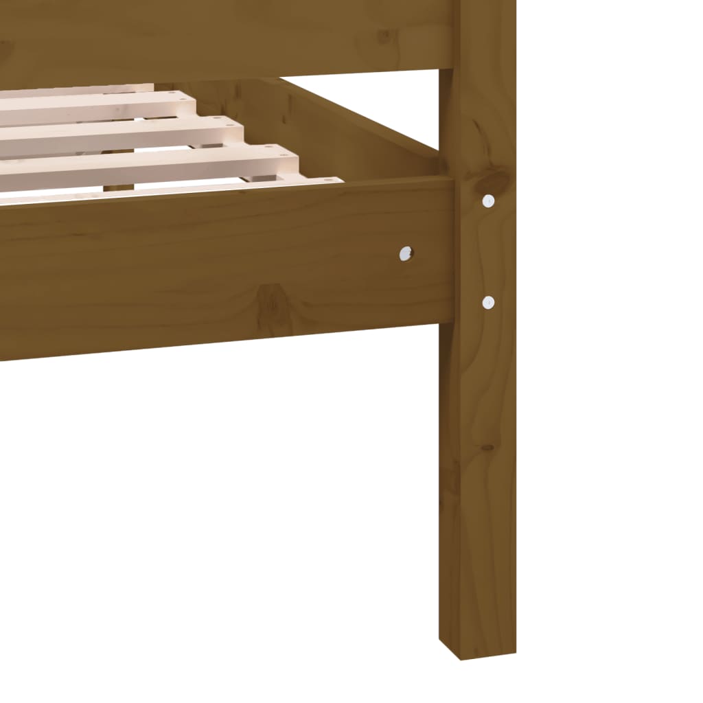 Sengeramme honningbrun heltre 200x200 cm