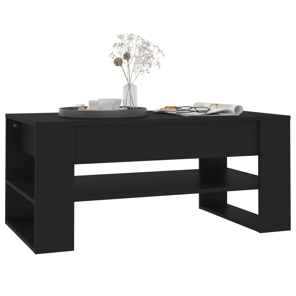 Salongbord svart 102x55x45 cm konstruert tre