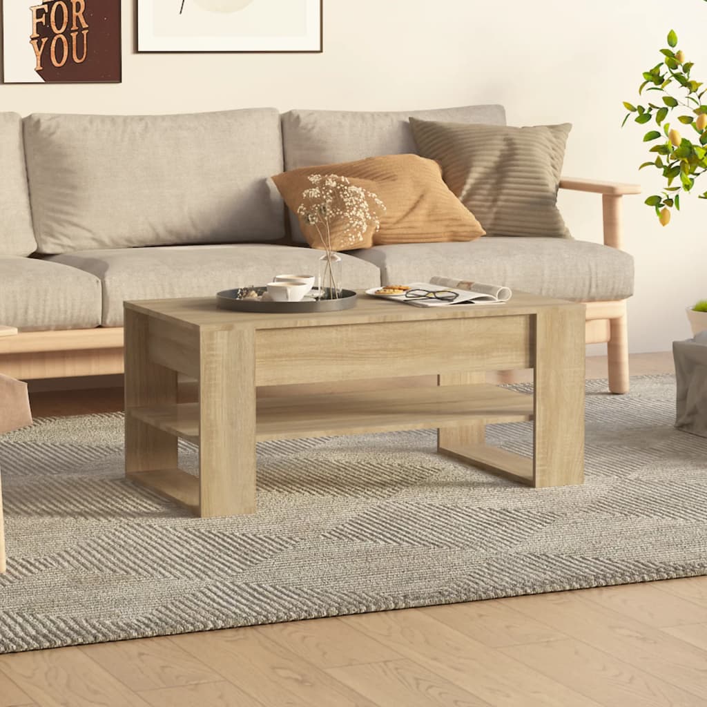 Salongbord sonoma eik 102x55x45 cm konstruert tre