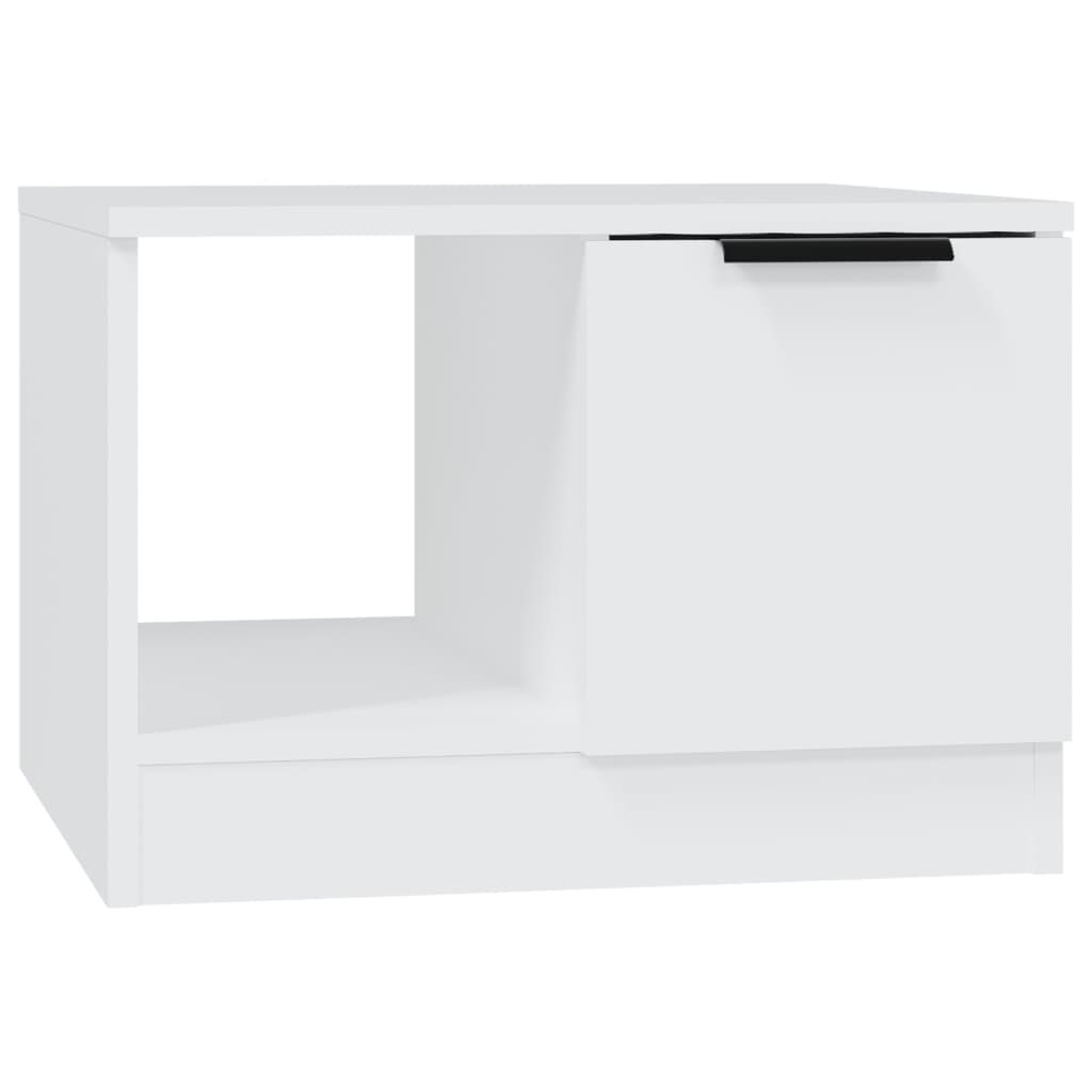 Salongbord hvit 50x50x36 cm konstruert tre