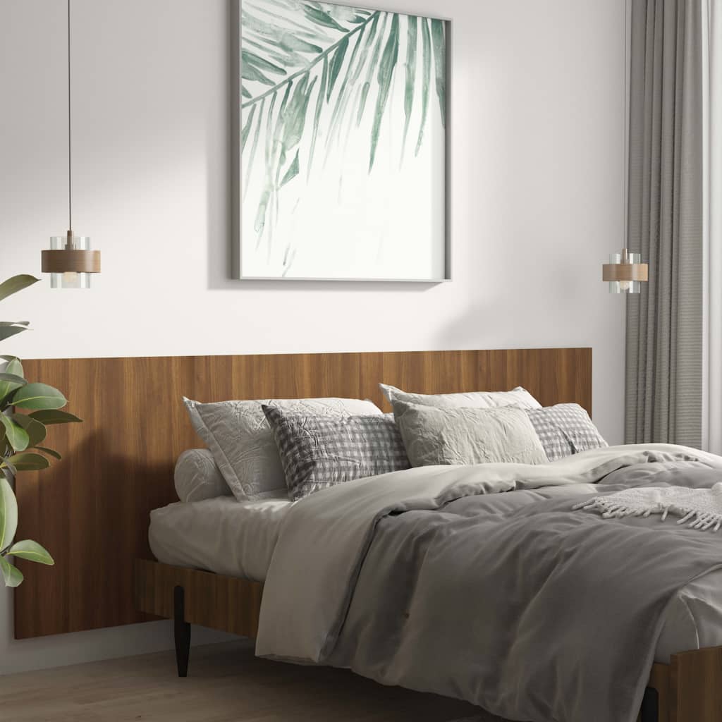 Veggmontert Sengegavl Brun Eik 240X1,5X80 Cm Konstruert Tre