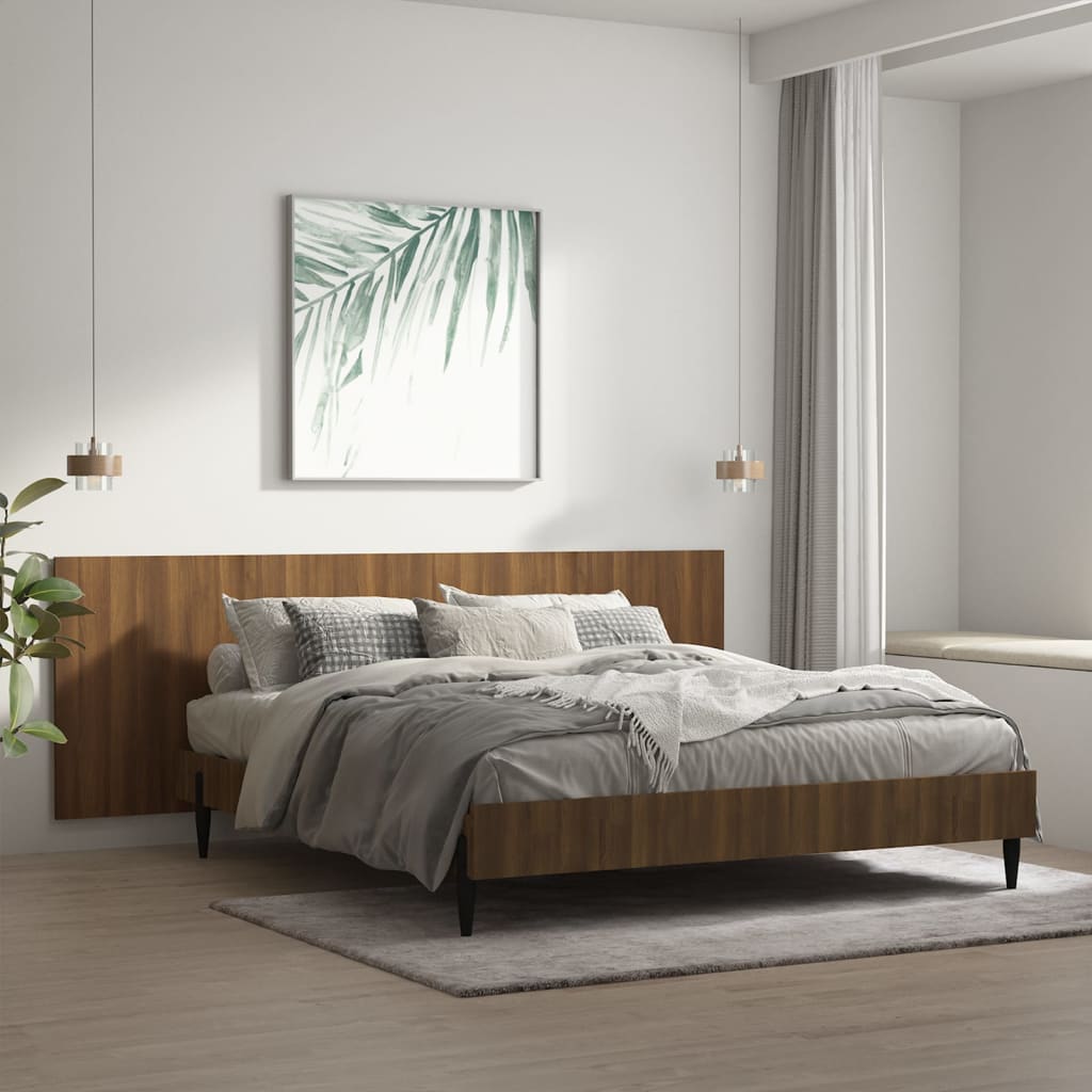 Veggmontert Sengegavl Brun Eik 240X1,5X80 Cm Konstruert Tre
