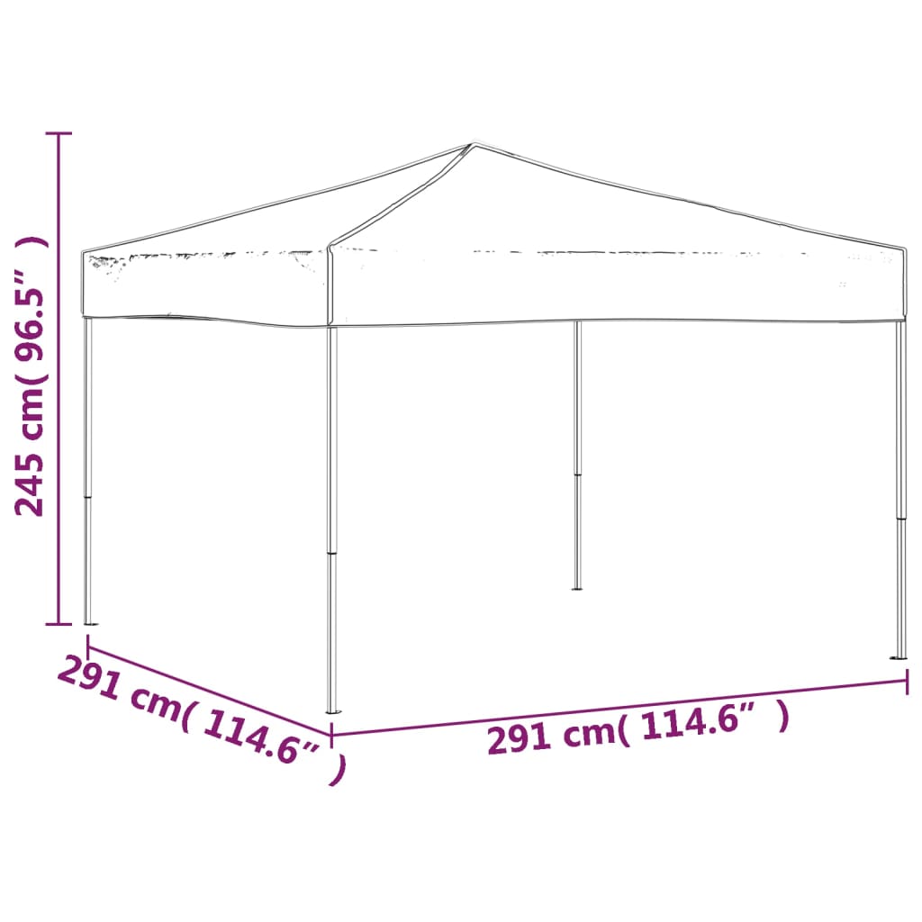 Sammenleggbart festtelt kremhvit 3x3 m