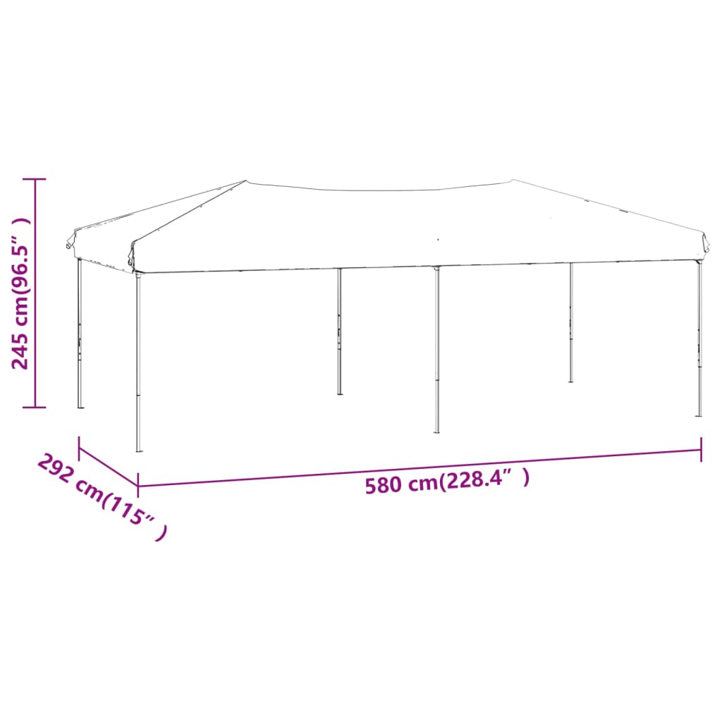Sammenleggbart festtelt gråbrun 3x6 m