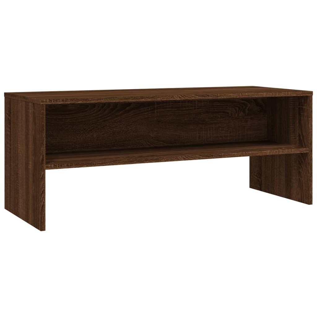 Tv-Benk Brun Eik 100X40X40 Cm Konstruert Tre