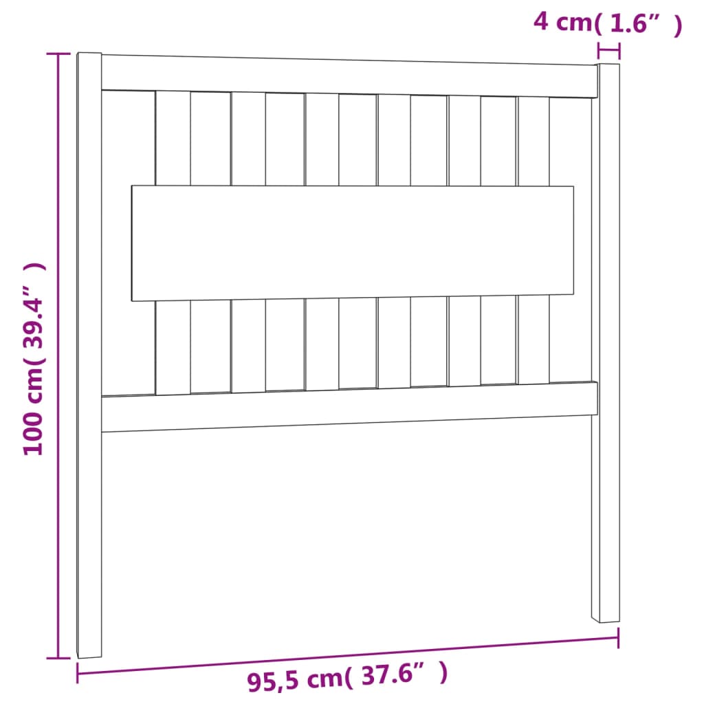 Sengegavl Hvit 95,5X4X100 Cm Heltre Furu