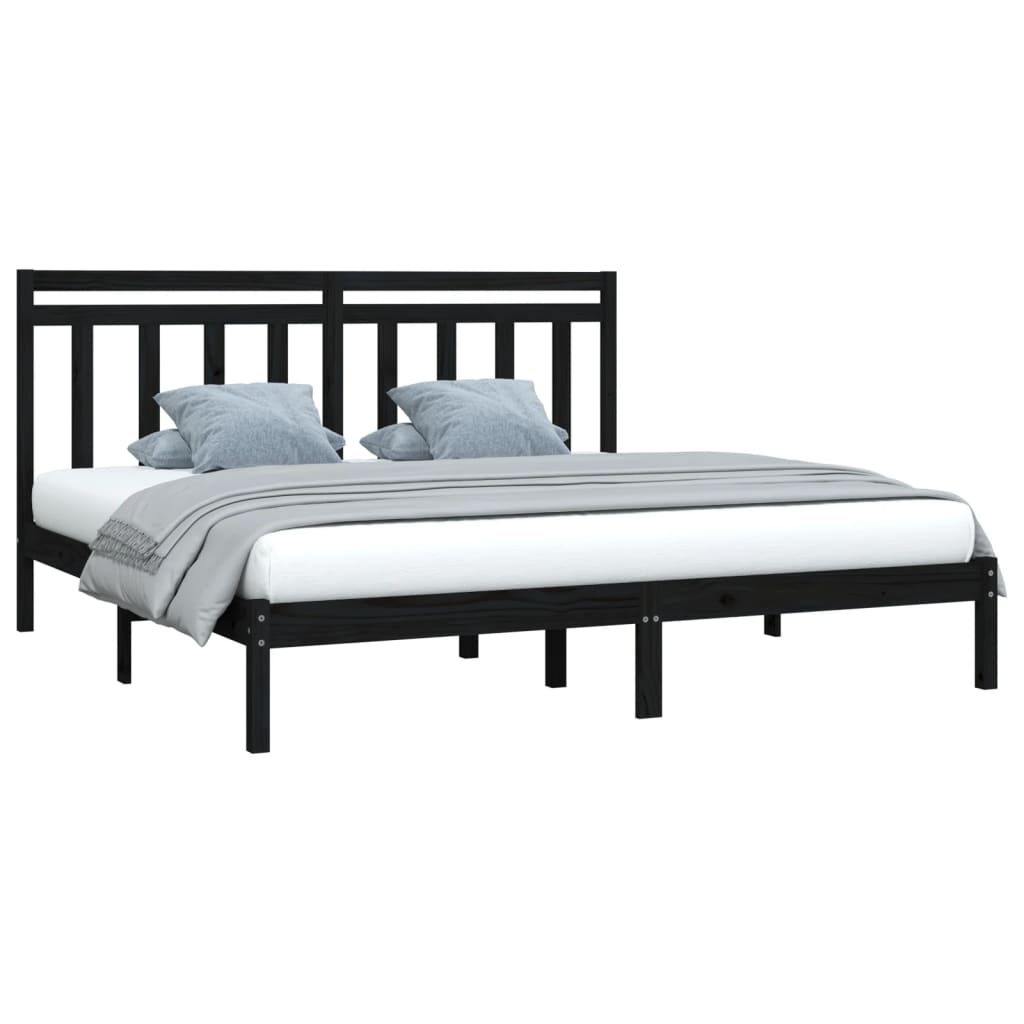 Sengeramme svart heltre200x200 cm