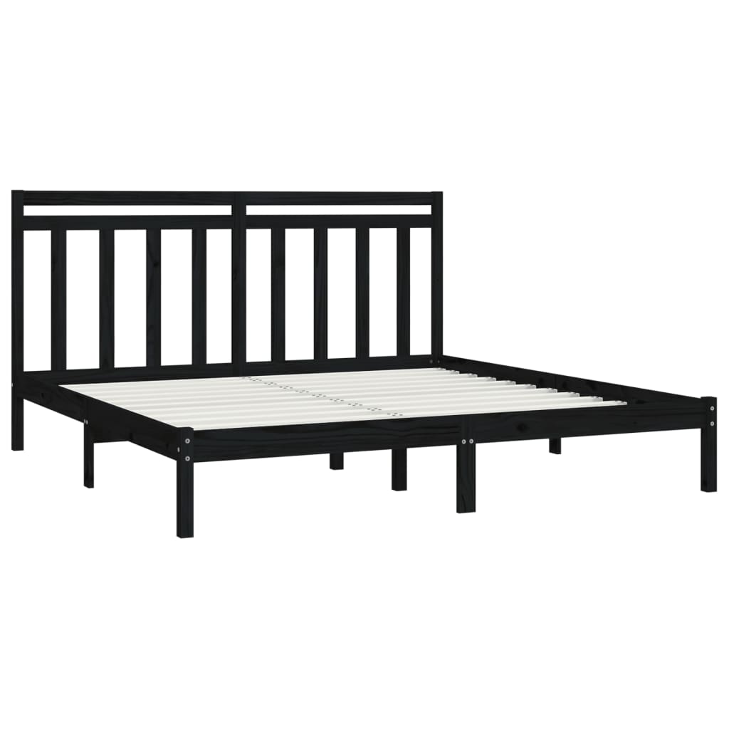 Sengeramme svart heltre200x200 cm