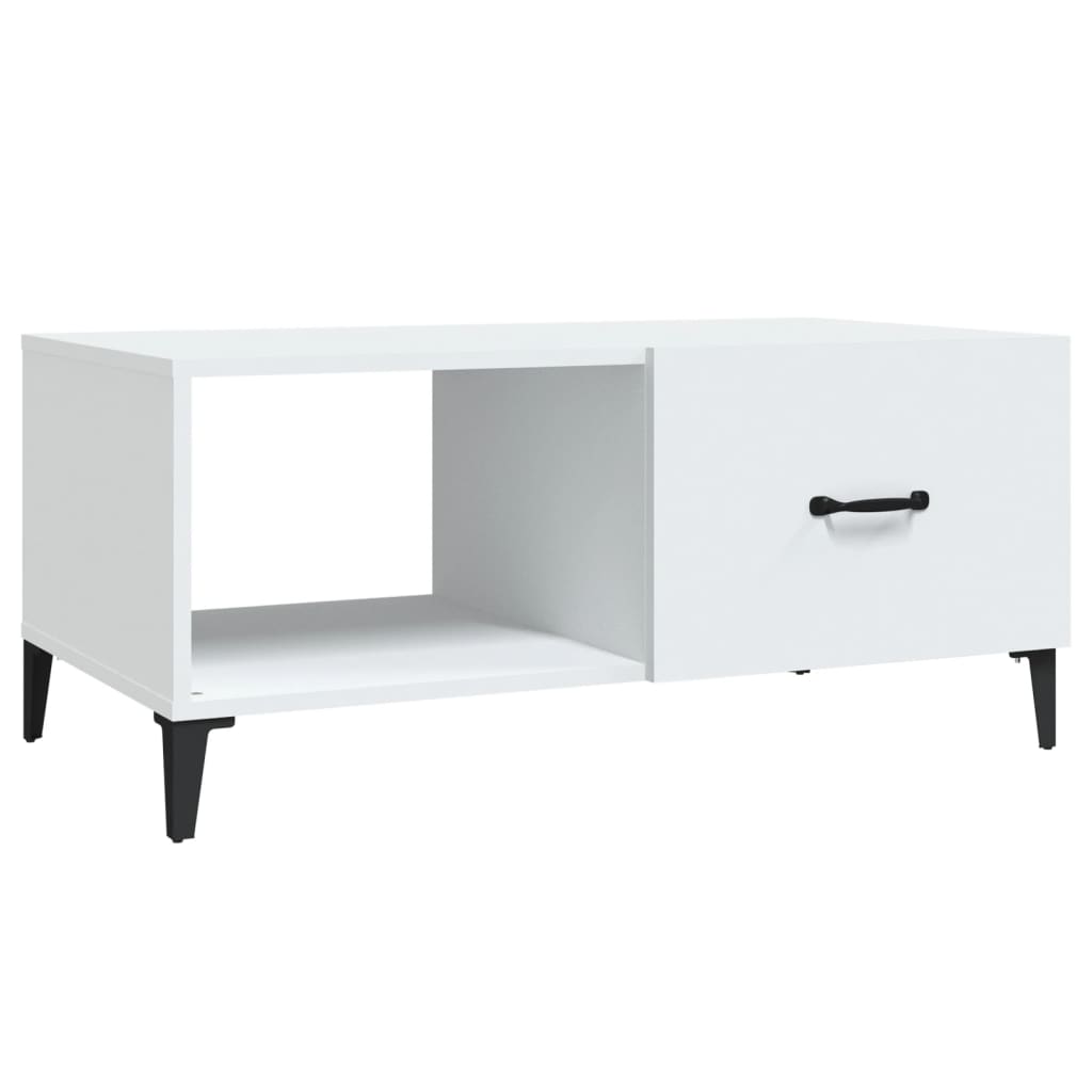 Salongbord hvit 90x50x40 cm konstruert tre