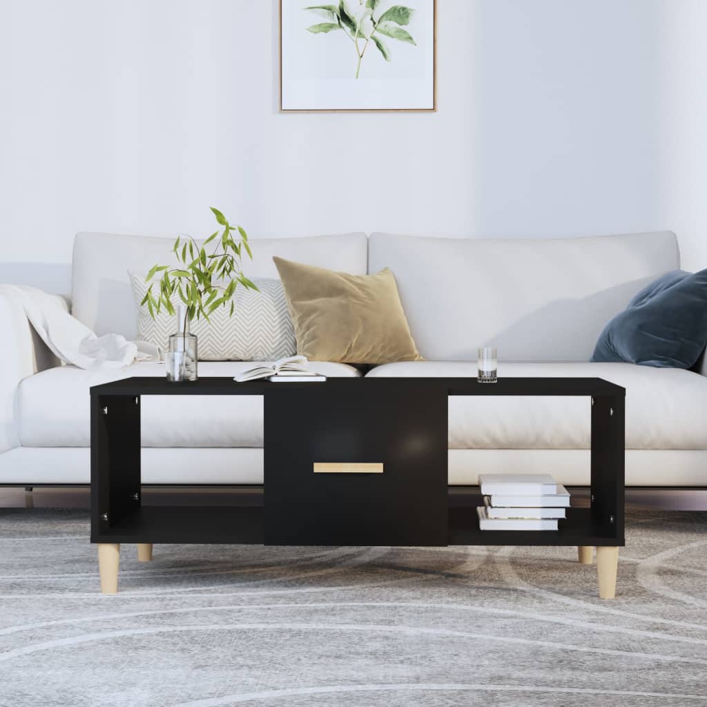 Salongbord svart 102x50x40 cm konstruert tre