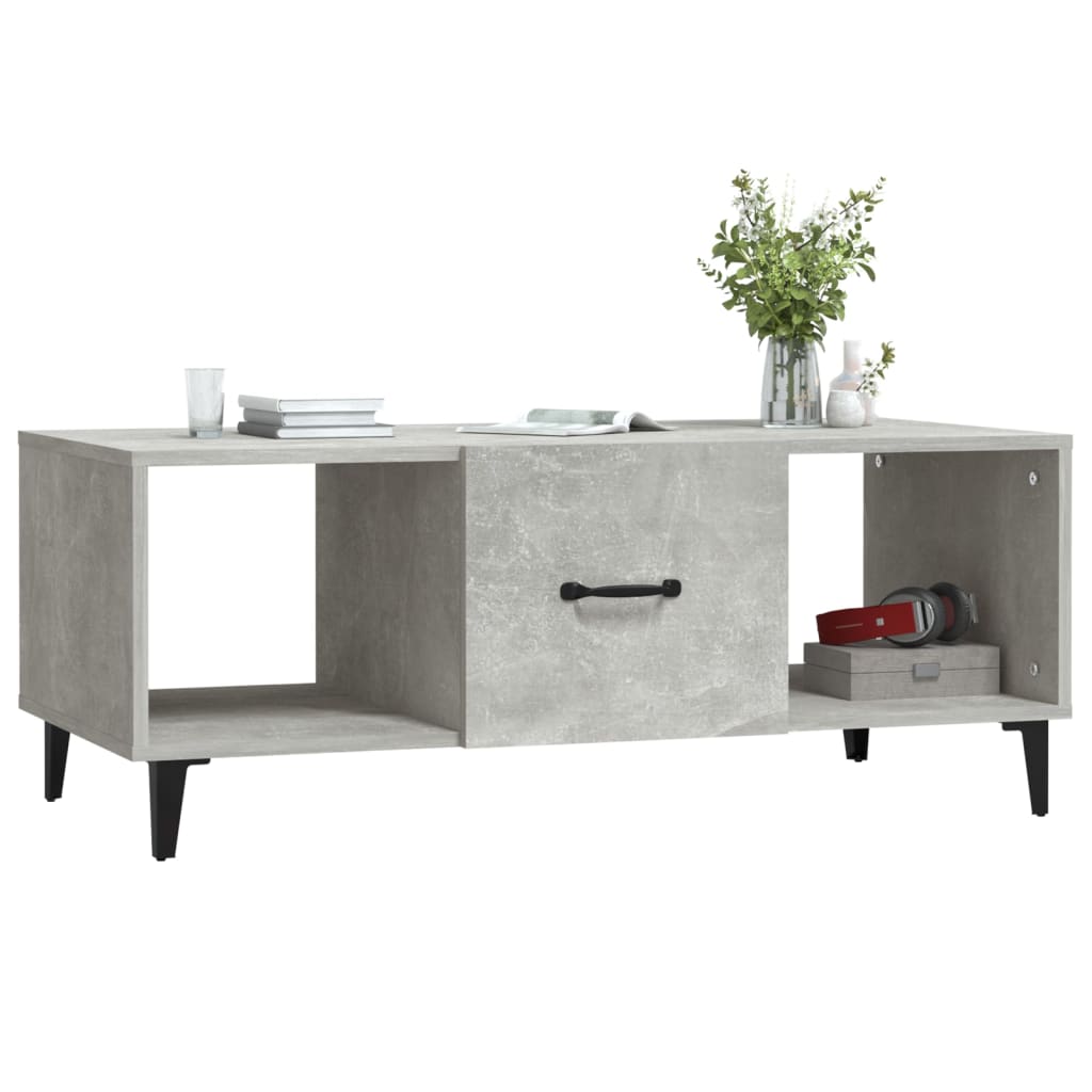 Salongbord betonggrå 102x50x40 cm konstruert tre