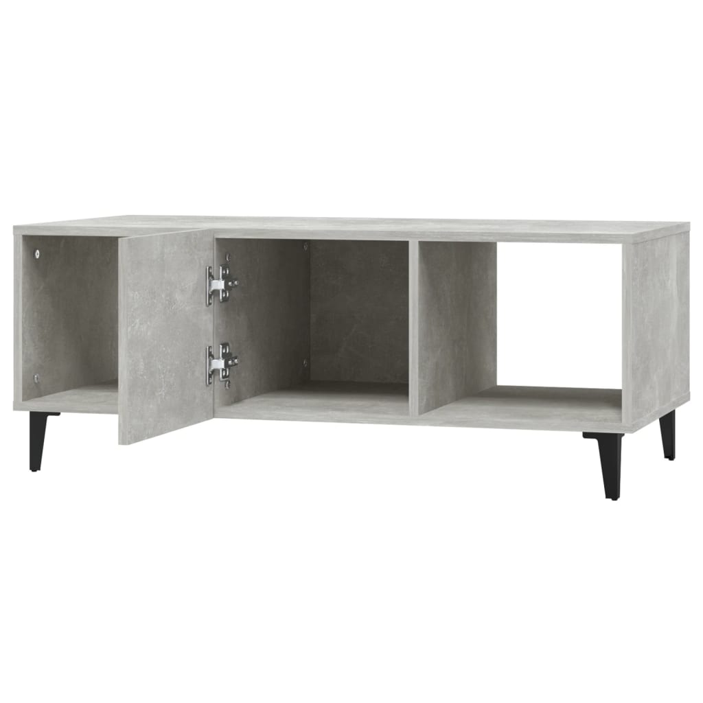 Salongbord betonggrå 102x50x40 cm konstruert tre