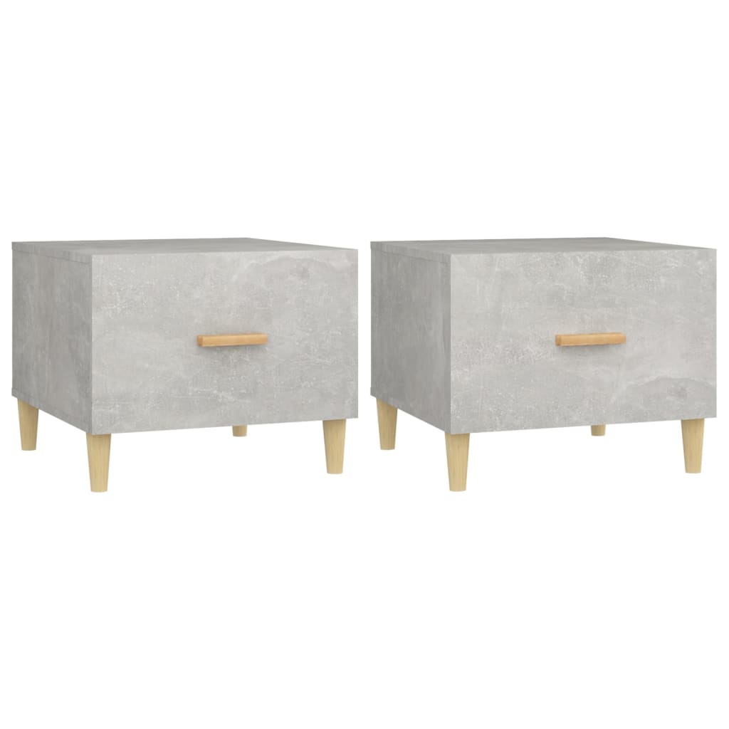 Salongbord 2 stk betonggrå 50x50x40 cm konstruert tre