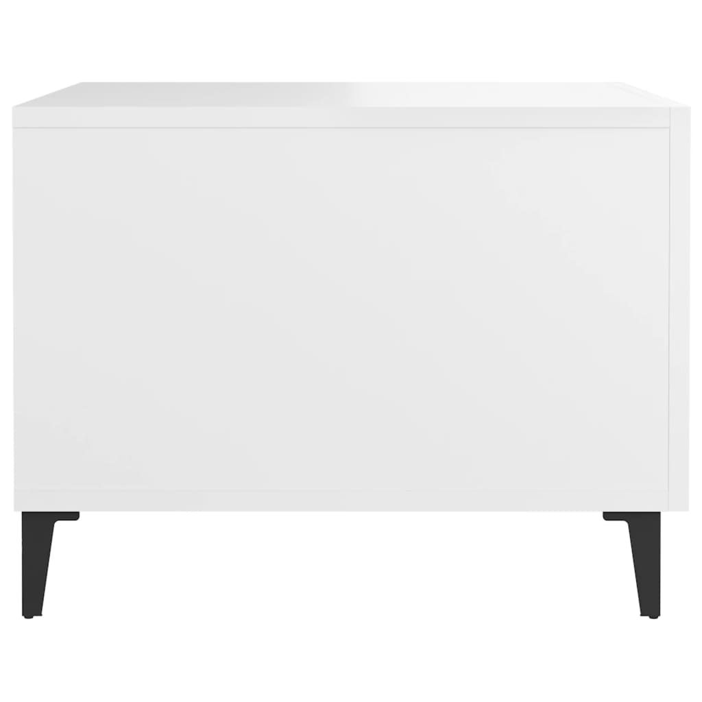 Salongbord med metallben 2 stk hvit 50x50x40 cm