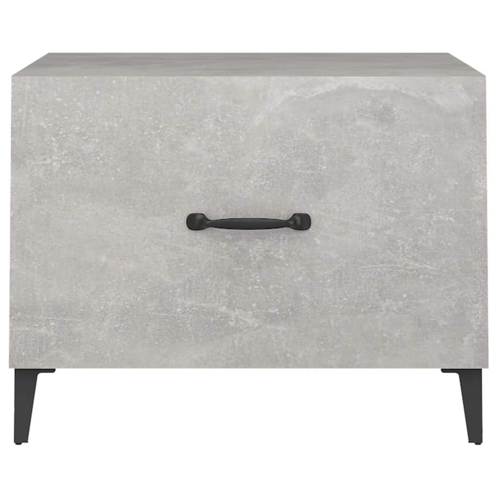 Salongbord med metallben 2 stk betonggrå 50x50x40 cm