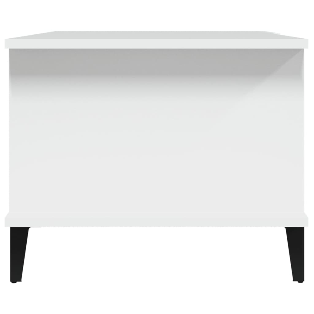 Salongbord hvit 90x50x40 cm konstruert tre