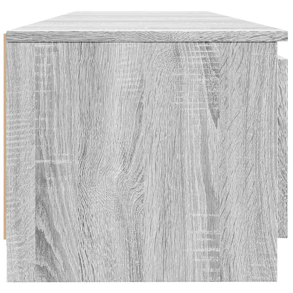 Tv-Benk Med Led-Lys Grå Eik 140X40X36 Cm