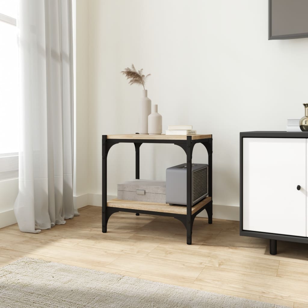 Tv-Benk Sonoma Eik 40X33X41 Cm Konstruert Tre Og Stål